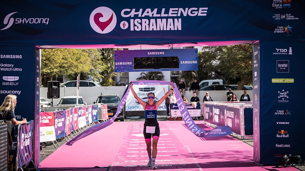 Enchanting Eilat race venue, with a stadium atmosphere finish line.